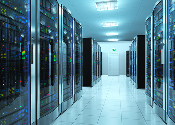 Stock image of a large commercial data center