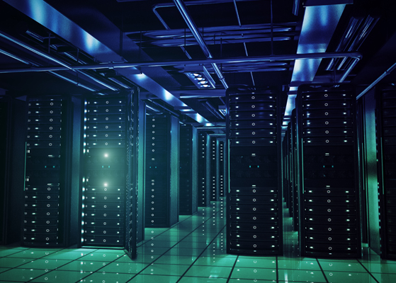Stock image of a data center
